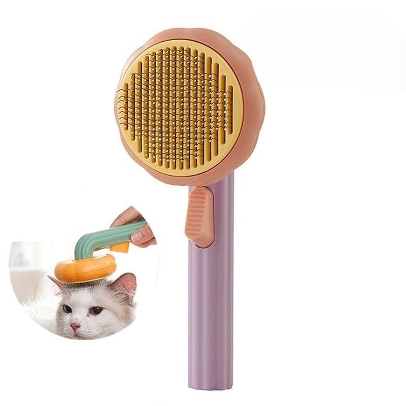 Eco-Friendly Pet Hair Remover - Portable Mini Pet Tracking Locator - Pumpkin Self-Cleaning Slicker Brush For Dogs & Cats